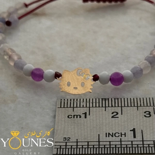 دستبند کیتی مینیمال طلا لیزری